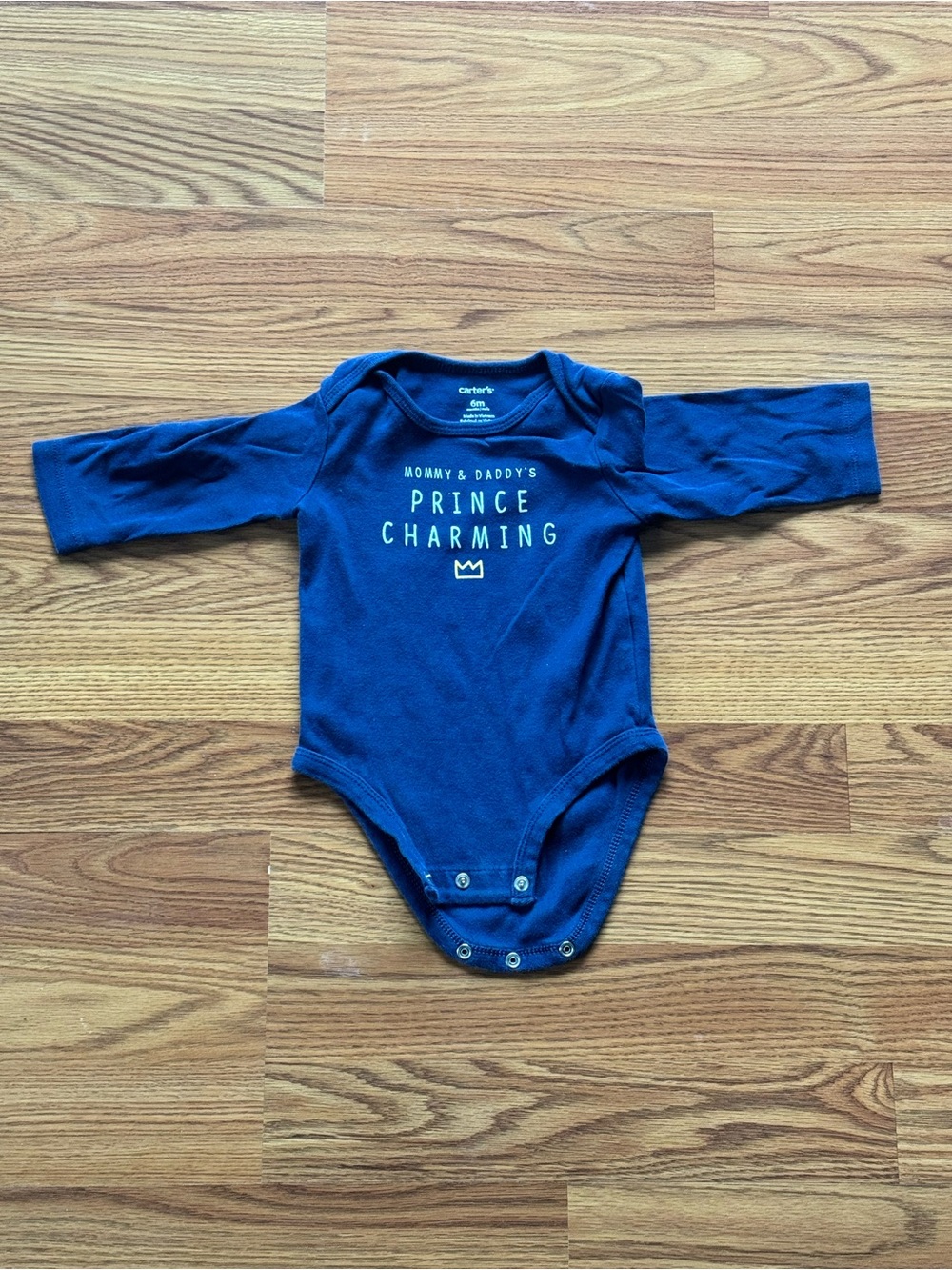 Carter's Navy Long-Sleeve One-Piece "Prince Charming"